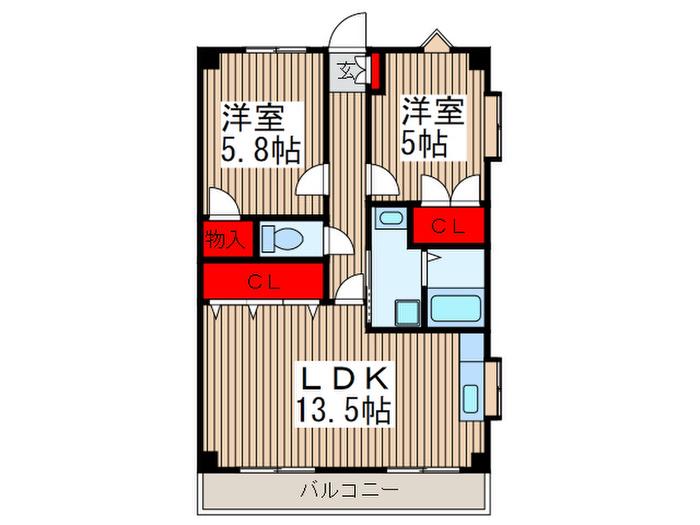 マローネヒルズ(2LDK/3階)の間取り写真