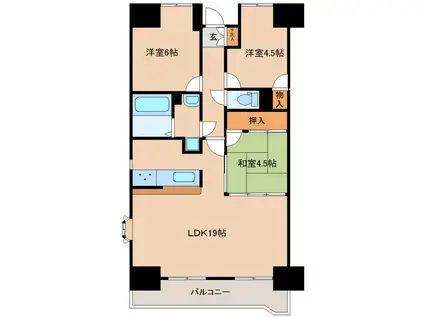サンセレクト多賀城II(3LDK/2階)の間取り写真