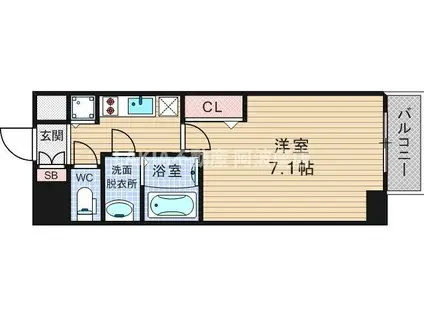 ファステート大阪ドームシティ(1K/9階)の間取り写真