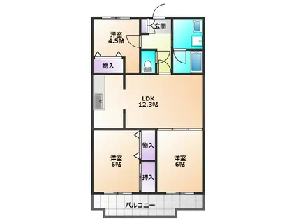 JUN柳沢スクエア(3LDK/2階)の間取り写真