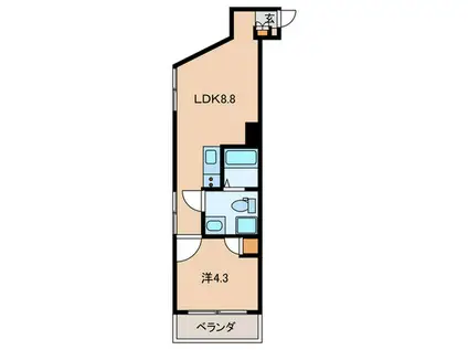 メゾン・ド・グラース馬込(1LDK/4階)の間取り写真