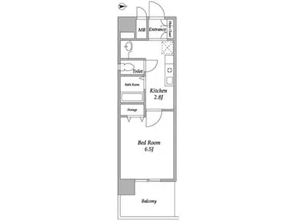 コンフォリア東品川(1K/4階)の間取り写真