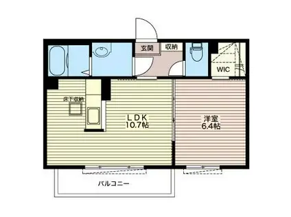 クローバーヒルズ(1LDK/1階)の間取り写真