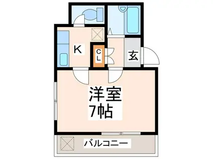 マーカス十禅寺(1K/3階)の間取り写真