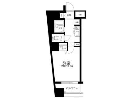 フォレストヒルズ小日向(1K/6階)の間取り写真