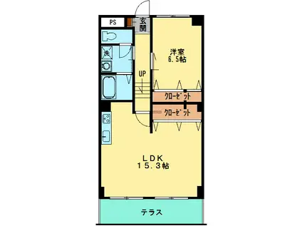 プロシード金沢文庫(1LDK/1階)の間取り写真