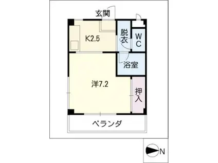 POEM12(1K/1階)の間取り写真