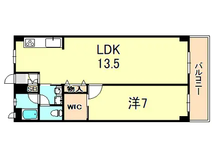YKビル(1LDK/7階)の間取り写真