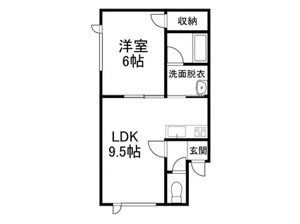 みなみ野ハイツ(1DK/1階)の間取り写真