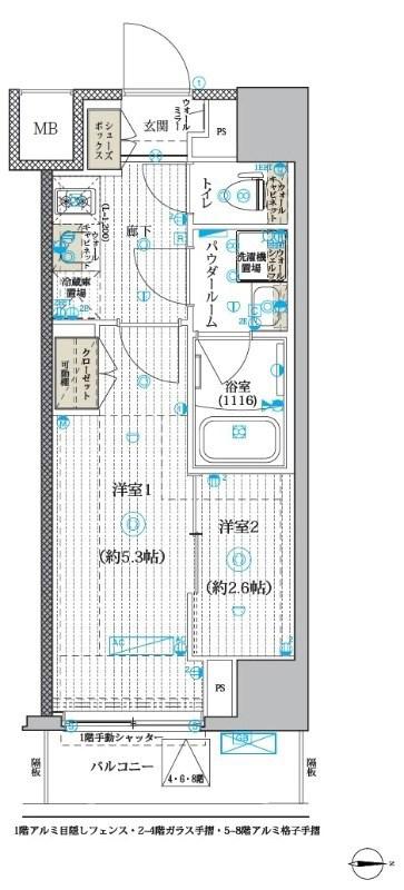 ブライズ亀有(1SK/3階)の間取り写真