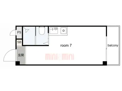 ピュアハウス甲子園(ワンルーム/2階)の間取り写真