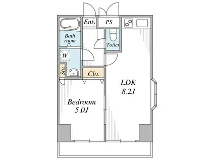 ロイヤルアネックス(1LDK/10階)の間取り写真
