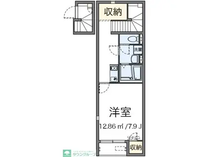 レオネクストすこやか(1K/2階)の間取り写真