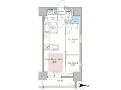 アーバネックス錦糸公園II(2LDK/7階)の間取り写真