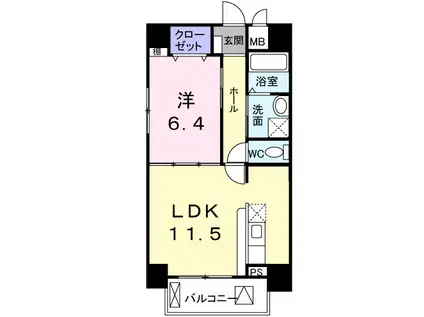 クリーモア・クラ(1LDK/3階)の間取り写真
