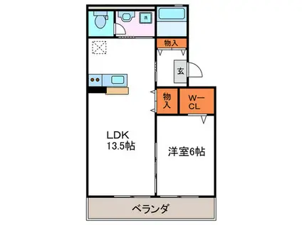 プレミール(1LDK/2階)の間取り写真