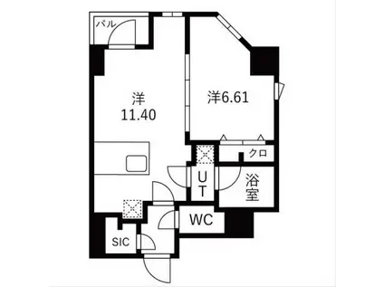 TRADIS森下(1LDK/7階)の間取り写真