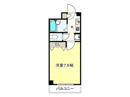 サンアーク向原(1K/4階)の間取り写真