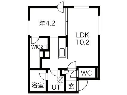 CAST(1LDK/4階)の間取り写真
