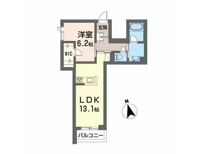 ピュア ハーモニー(1LDK/2階)の間取り写真
