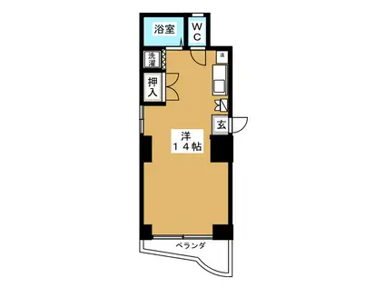 高橋第3ビル(ワンルーム/2階)の間取り写真
