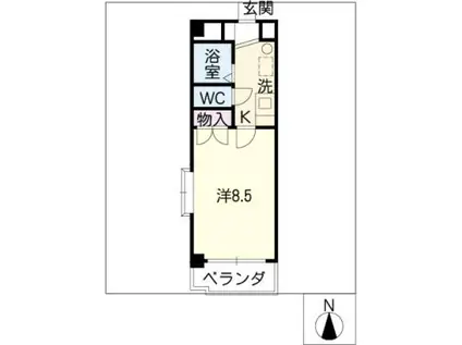 LIFE STAGE 四谷(1K/1階)の間取り写真