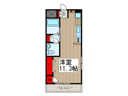 ルナシータ東大宮(ワンルーム/3階)の間取り写真