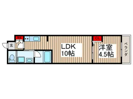 ALIVIS本八幡(1LDK/2階)の間取り写真