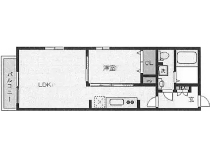 S・FLATIII(1LDK/3階)の間取り写真