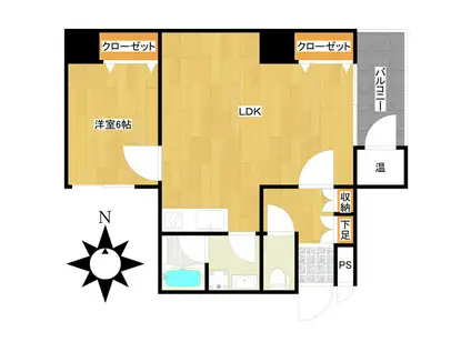 ライオンズマンション久屋公園(1LDK/10階)の間取り写真