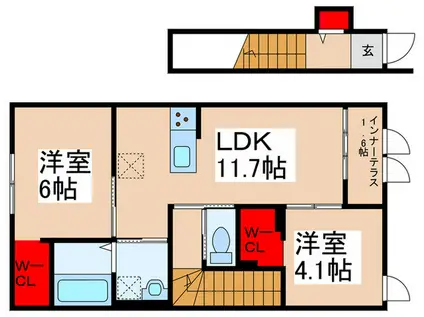 GRACIOUS(2LDK/2階)の間取り写真