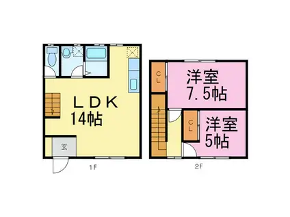ステージ (2LDK/1階)の間取り写真
