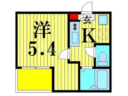 JUIN(1K/2階)の間取り写真