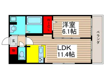 アリビオガーデン(1LDK/3階)の間取り写真