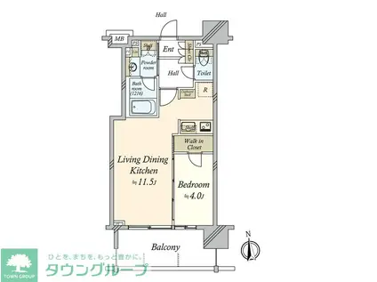 サンクレイドル川口(1LDK/4階)の間取り写真