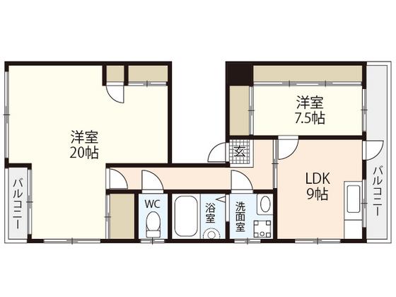 ライフワン舟入(2DK/2階)の間取り写真
