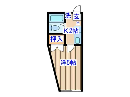 メゾン小松島(1K/1階)の間取り写真