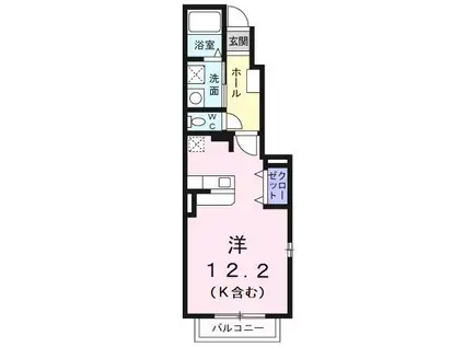 フレッシュコートM・A(ワンルーム/1階)の間取り写真