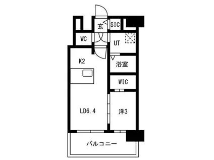 メイクス矢場町(1K/13階)の間取り写真