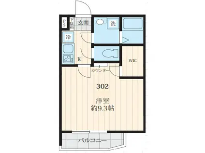 フォセット志村坂上(1K/3階)の間取り写真