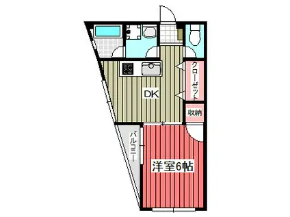 クリーンハイツ恵比寿(1DK/3階)の間取り写真