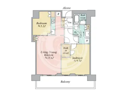 ザ・パークハウス中之島タワー(2LDK/26階)の間取り写真