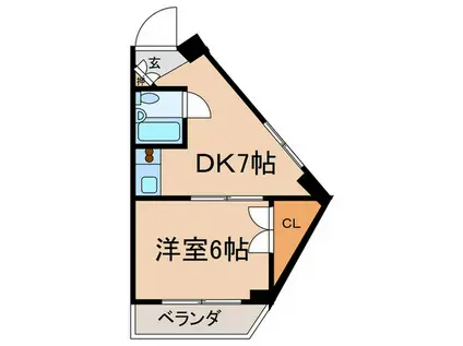 サンプラザ(1DK/5階)の間取り写真