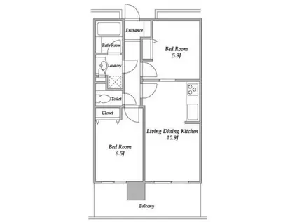 プラザタワー勝どき(2LDK/20階)の間取り写真