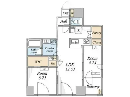 THE MAYFAIR(2LDK/13階)の間取り写真