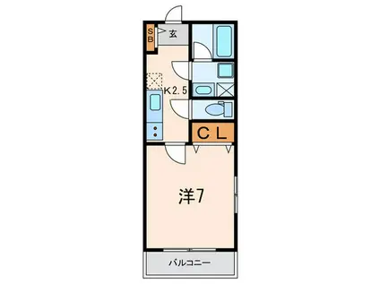 GKレジデンス王子公園(1K/7階)の間取り写真