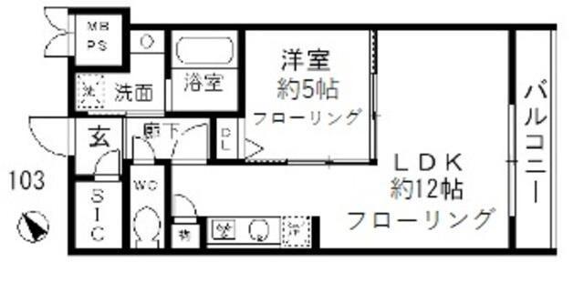 ファインクレスト入谷(1LDK/1階)の間取り写真