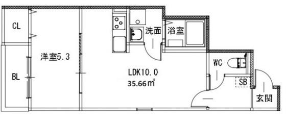 PROSPERITA I(1LDK/3階)の間取り写真