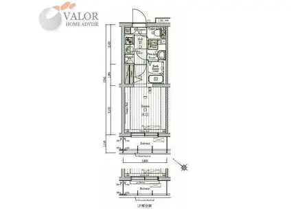 リライア川崎ウエスト SIDE(1K/2階)の間取り写真