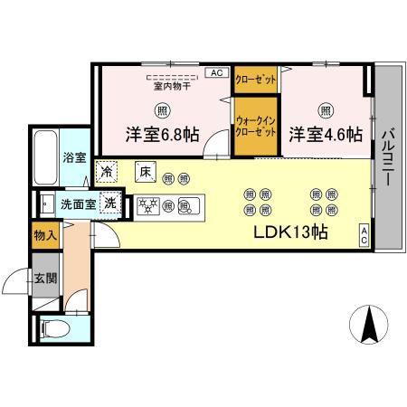 フェリックス(2LDK/1階)の間取り写真